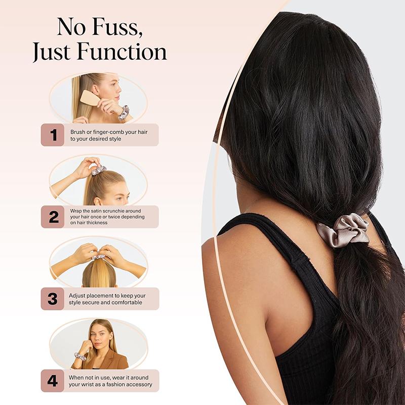 Satin Silk Scrunchies Soft Hair Ties Fashion Hair Bands Hair Bow Ropes Elastic Bracelets Ponytail Holders Hair Accessories for Women Girls