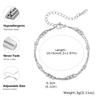 Gold Plated Double Layer Round Beads Bracelet, Stainless Steel Adjustable Thin Link Chain Bracelets, Luxury Jewelry for Women