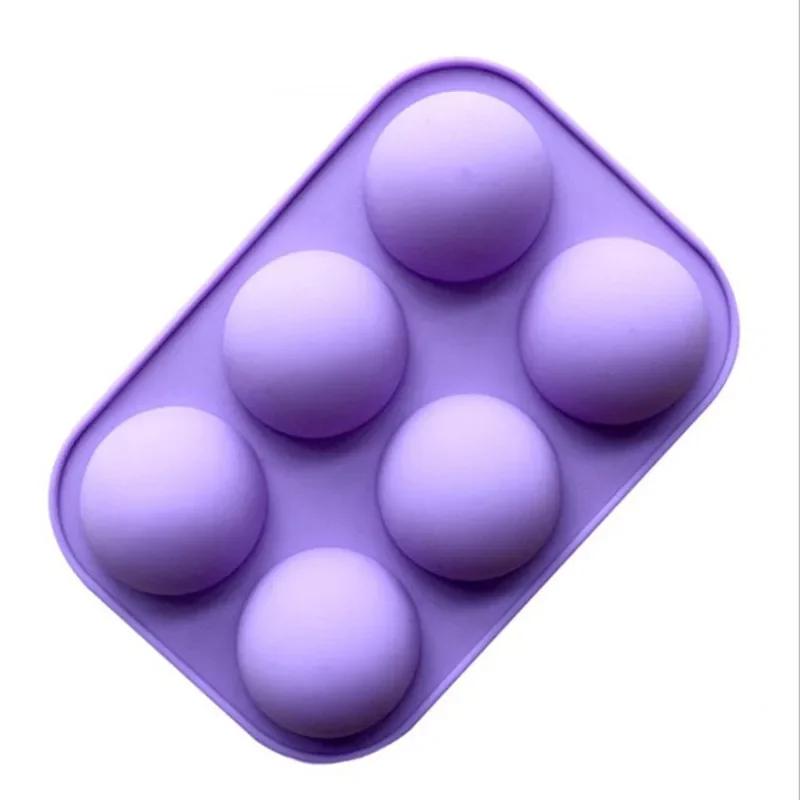 

Baking Utensils, Kitchen Tools for 3D Baking, Chocolate Hemispherical Cake Mold, 6-hole Silicone Baking Mold