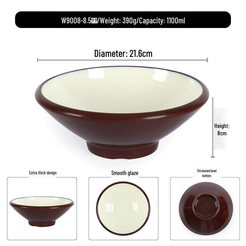 Anyishun Melamine Deep Hat-Shaped Noodle Bowl