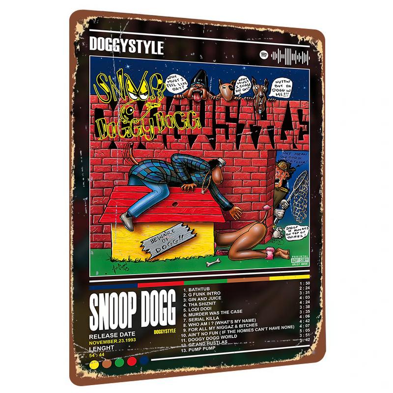 

Snoop Dogg Doggystyle Album Cover Metal Tin Sign Vintage Music Art Wall Decor for Home Bar 20x30cm（7.8x11.8inch）