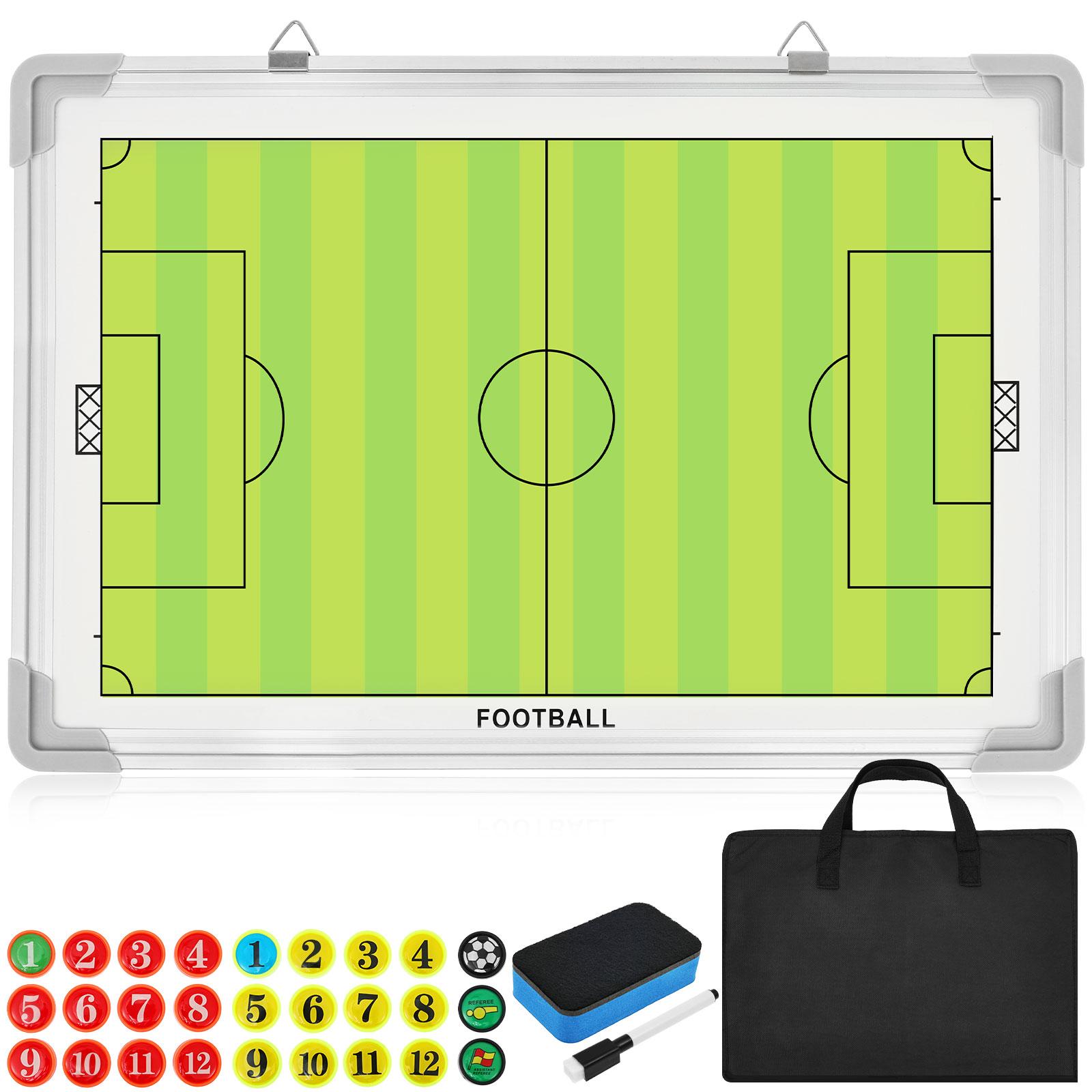 

Magnetic Soccer Coaching Board Double Sided Dry Erase Soccer Tactics Board with Marker Pen and Eraser for Training Game Analysis