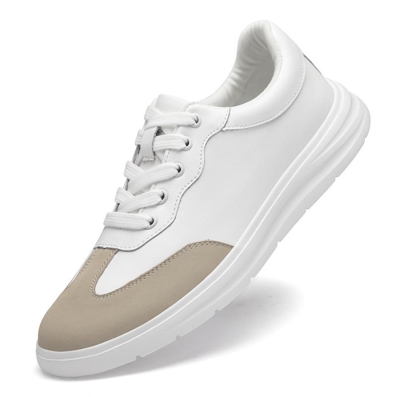 2025 Men s Genuine Leather White Casual Shoes: Breathable, Versatile, Fashionable German Training Sneakers 44