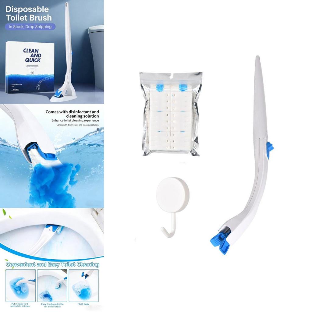 Modern Minimalist Disposable Toilet Brush Set With Cleaning Liquid For Home Bathroom Cleaning Supplies