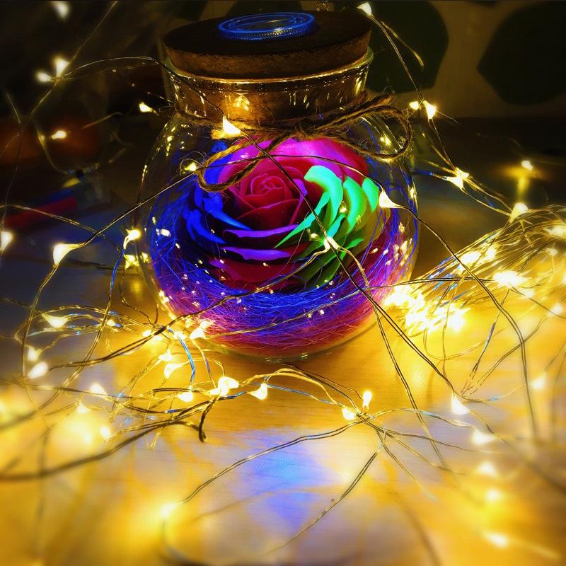 Colorful Copper Wire LED Star String Lights for Room and Wedding Decor
