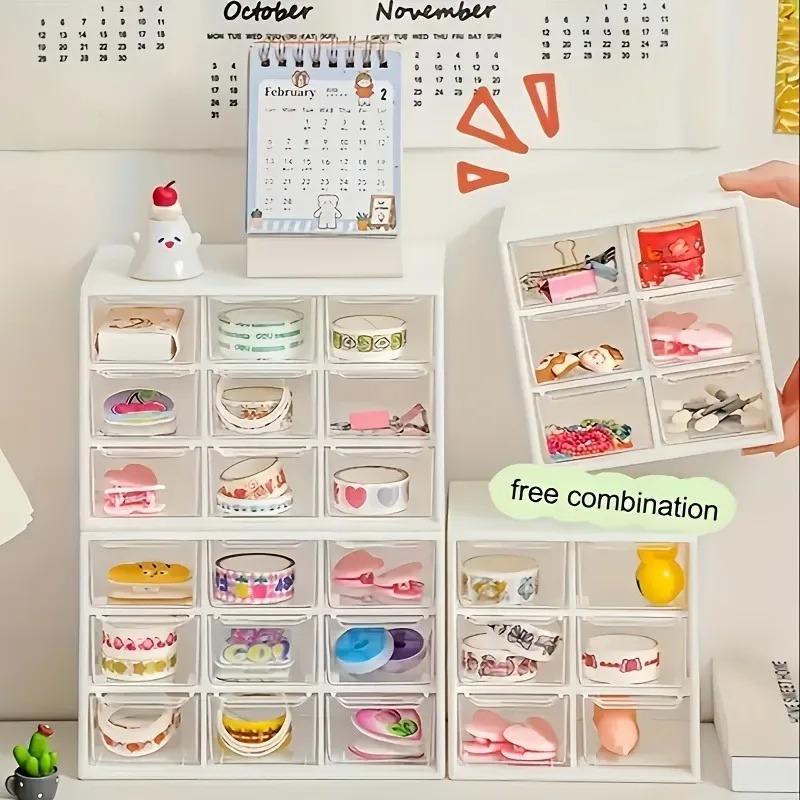 1pc Dustproof Multi-Grid Desktop Drawer Organizer - Portable Storage Box for Jewelry, Cosmetics, Office & Travel Accessories