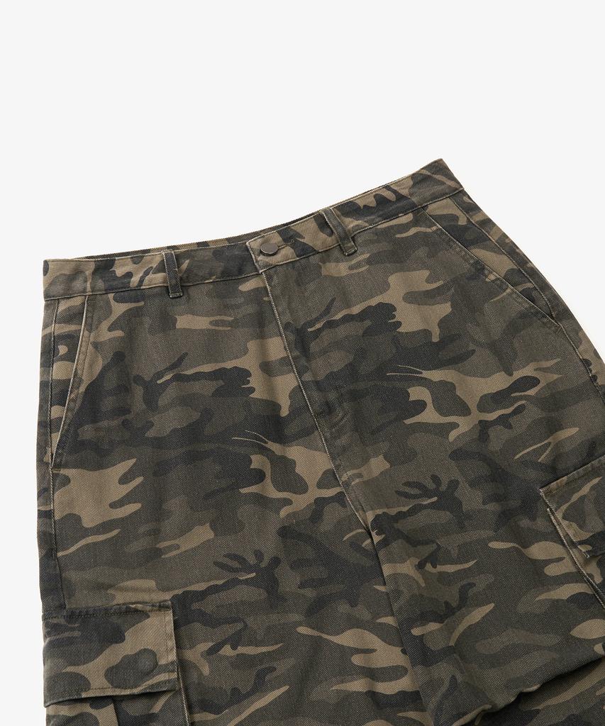 TOFFEE Camo Wide Cotton Pants (Deep Khaki)