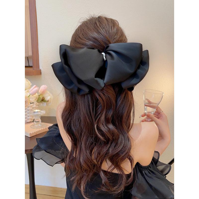 

Заколка для волос с большим бантом и имитацией жемчуга, женская заколка для волос на затылке, украшения для волос, головной убор, весенняя заколка для волос, заколка для волос