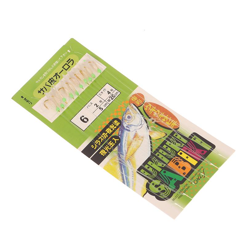 

10 шт./уп. Білий гачок на повідку з біонічною ниткою зі шкіри риби Apollo Uki Uki Sabiki Білий гачок для риболовлі риби Шкіра риби Гачки Рибальський інструмент Hook 6