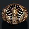 Tutankhamun Pharaoh Ring Gold Plated Falcon Cobra Design for Men