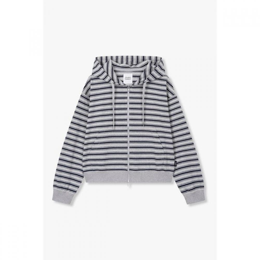 Studio Tomboy Stripe Zip Up Hoodie  9176213986ct 