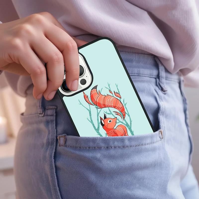 Red Fox Pattern Phone Case For iPhone 17 Air 15 16e 14 13 Pro Max Coque 12 11 Pro Max PLUS cover