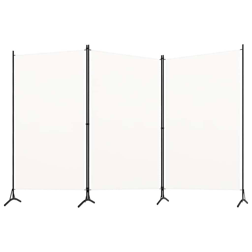 3-teiliger Raumteiler Weiß 260 x 180 cm Stoff