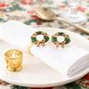 Christmas Decoration Napkin Ring Decoration Metal Bracket, Suitable For Dining Tables, Holiday Dinners, And Family Gatherings