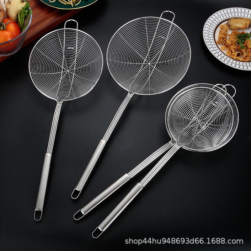 Stainless Steel Kitchen Drain and Frying Spoon - Large Noodle Filter Screen