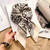 Luxury Chain Print Silk Square Scarf Women Soft Satin Silk Thin Neck Scarf Fashion Sunscreen Headscarf Woman 70x70cm
