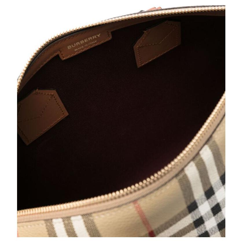 Burberry Adjustable Detachable Shoulder Strap Zipper Closure Calfskin Shoulder Crossbody Tote Bag Women Handbags Beige Multicolor 80920851