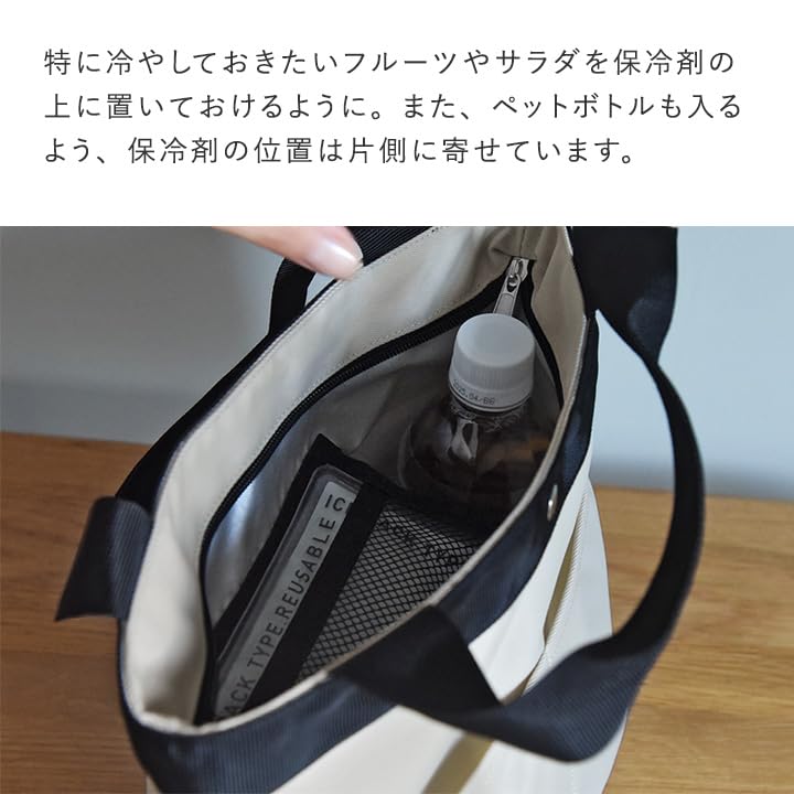 Bon Moment Official Insulated Lunch Mini Tote Wide Stylish Lunch Bag for Small Tote Bag for Moment Bag, Style, Gusset, Men, Women, Unisex/bon (Black,