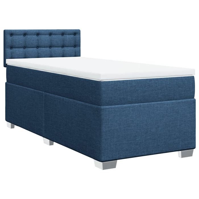 Maison Exclusive - Sommier à lattes de lit avec matelas Bleu 100x200 cm Tissu