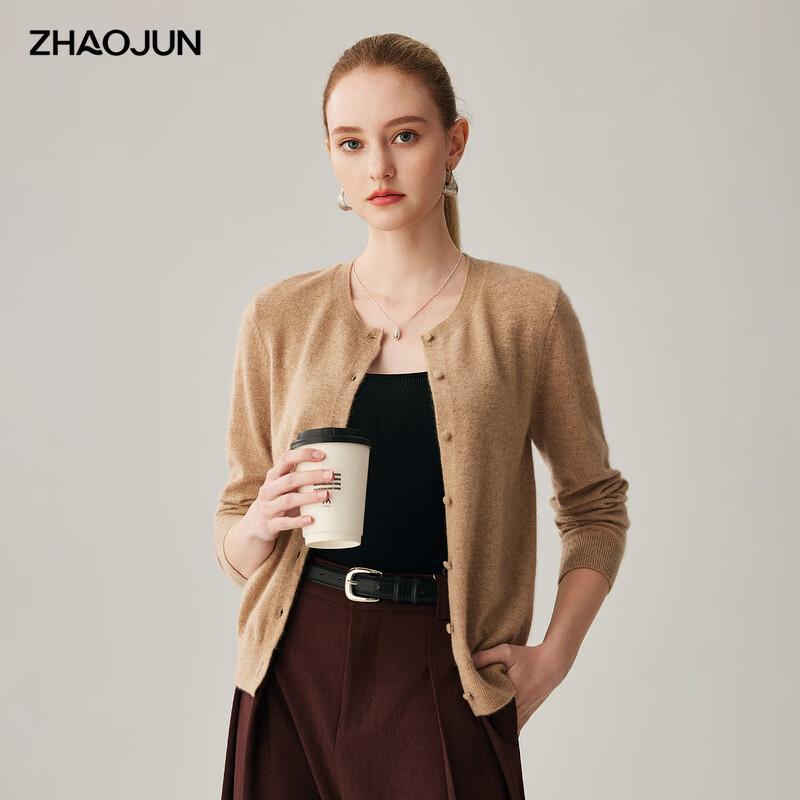 

Zhaojun Women s 100% Cashmere Round Neck Cardigan XL