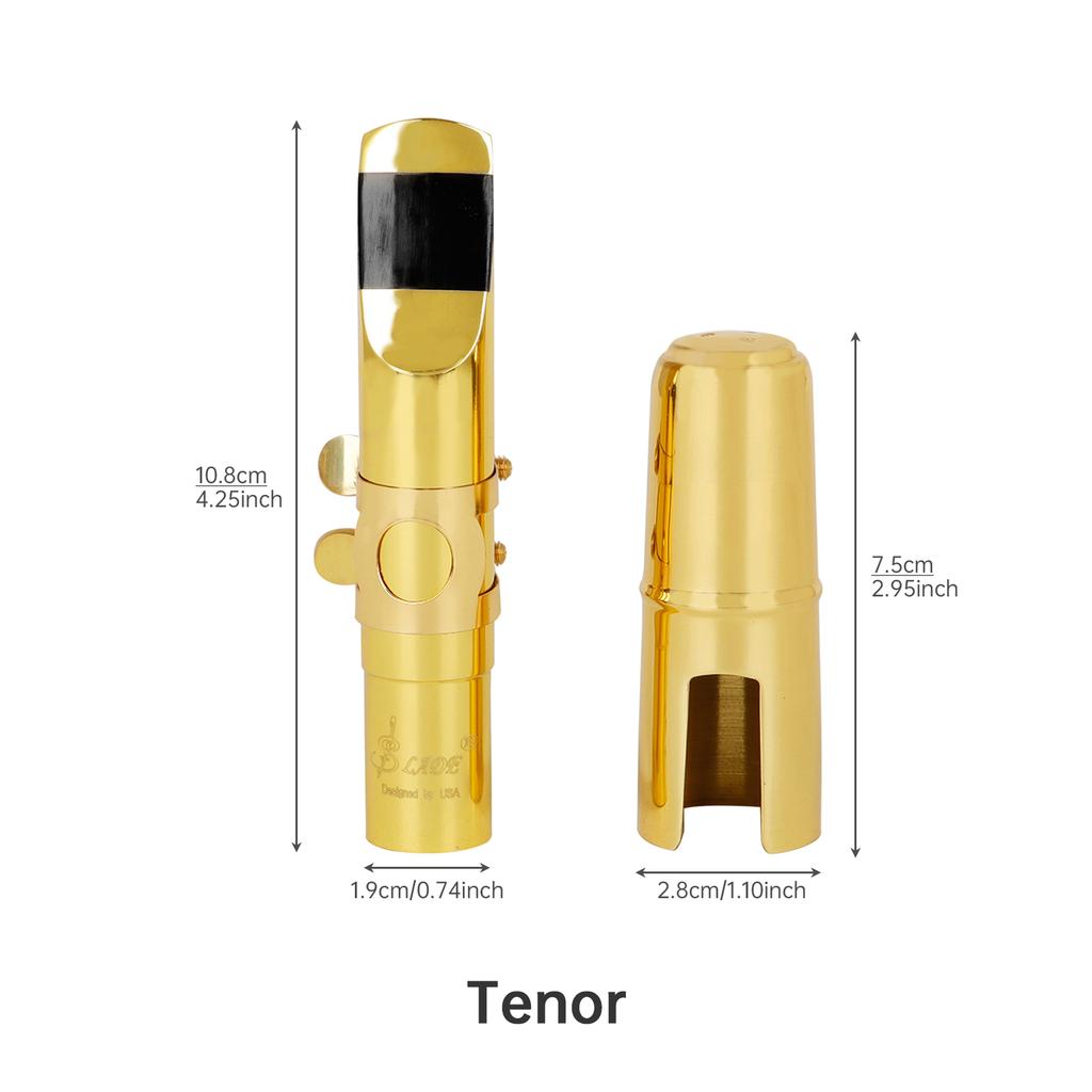 5C Saxophone Mouthpiece Brass for Alto/Tenor/Soprano - Professional & Beginner Metal Mouthpiece with Cap & Ligature