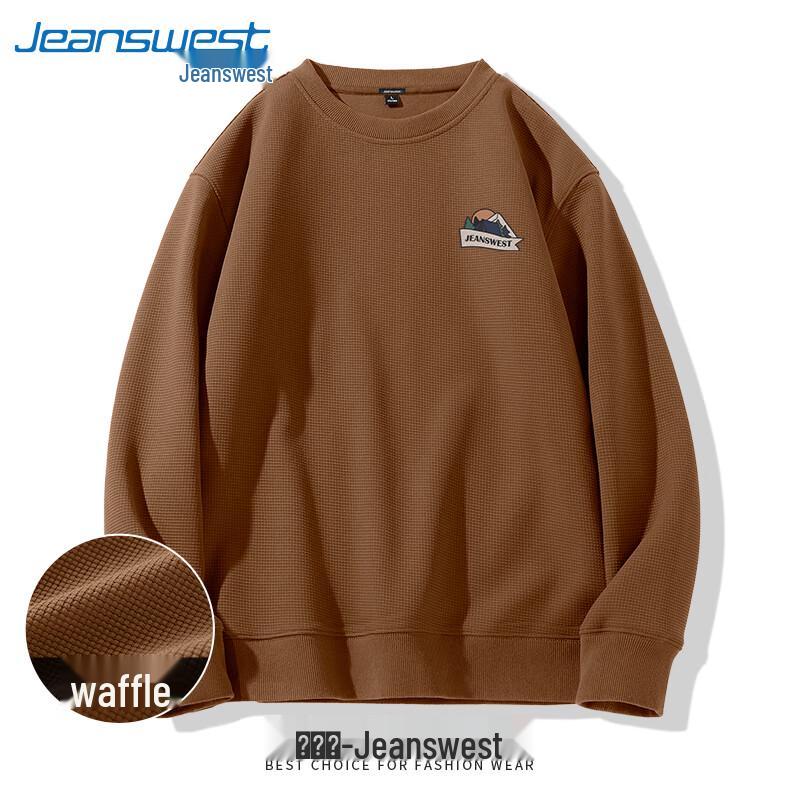Jeanswest Men's Waffle Knit Crewneck Sweatshirt