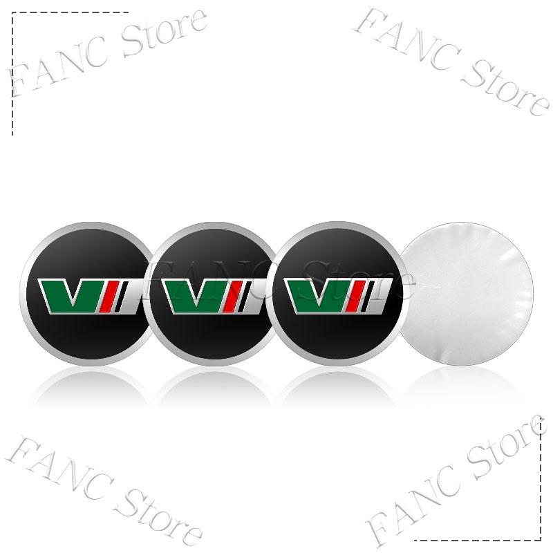 DAYB7 4pcs 56mm/60mm V VRS Logo Car Wheel Hub Center Cap Badge Covers Sticker For Skoda Octavia 2 3 A7 Superb Rapid Kodiaq Karoq Fabia