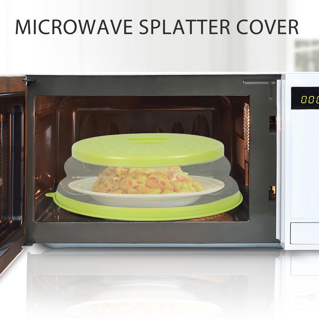 2Pcs Collapsible Microwave Splatter Cover Silicone Microwave Plate Cover Foldable Drainage Basket Fresh-Keeping Lid Basket