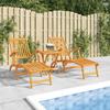 Day and Night - Day and Night Garden Chairs with Footrest 2 Pcs Solid Acacia Wood
