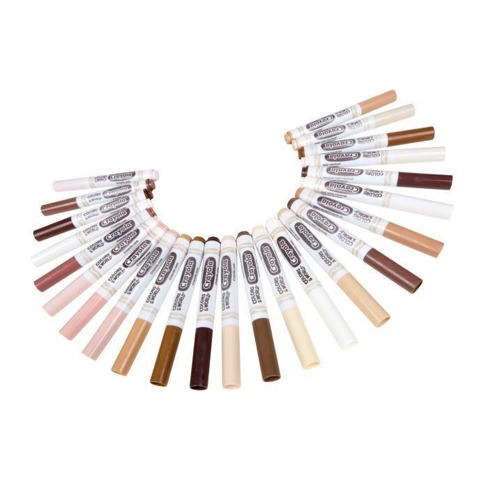 Crayola - colours of the world - lot de 24 feutres pointe maxi, assort