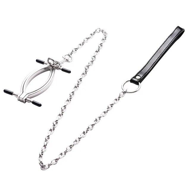 Bdsm Bondage Flirting Sex Toys of Adjustable Stainless Steel Clitoris Labia Clamp for Adults Games To Vagina Opener Stimulator