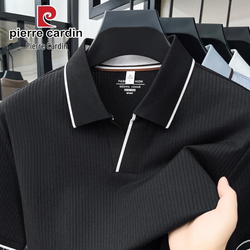 

Pierre Cardin Men s Loose Fit Seagull Collar Short Sleeve Polo Shirt 56