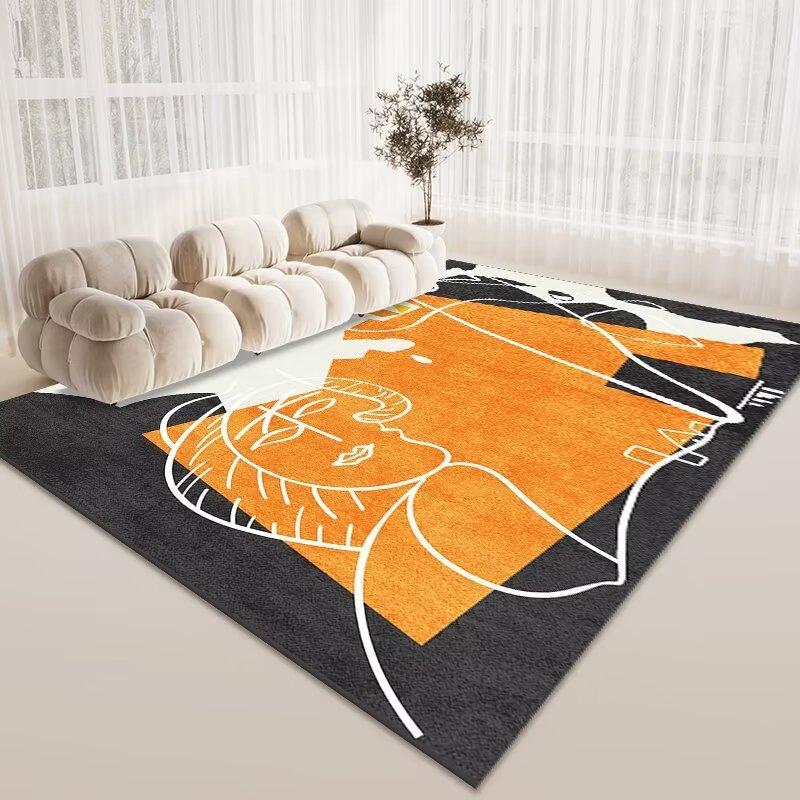 Simple Crystal Velvet Carpet, Living Room Coffee Table Dirt-Resistant And Easy To Take Care Of Floor Mat, Hotel Lobby Homestay Floor Mat