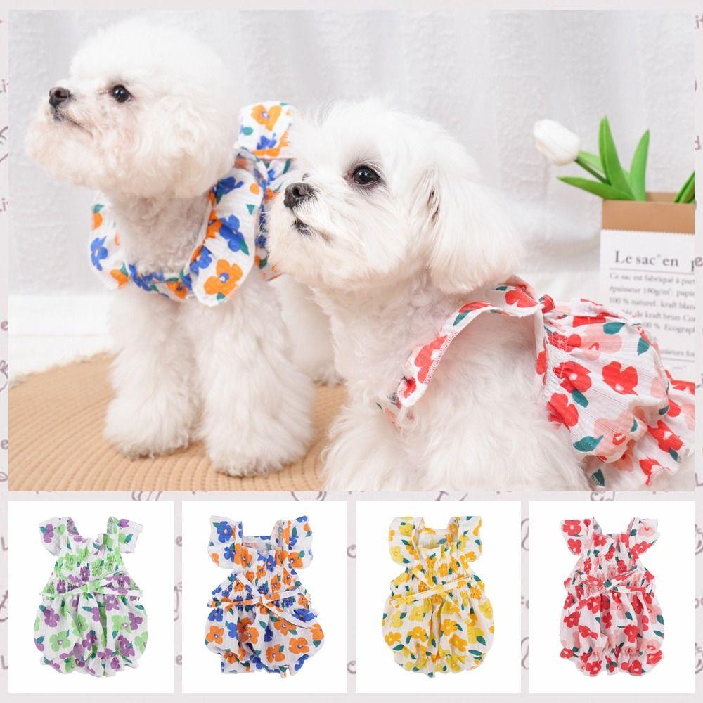 

Polyester Pet Princess Dress Floral Dog Flower Print Dress Beautiful Photograph