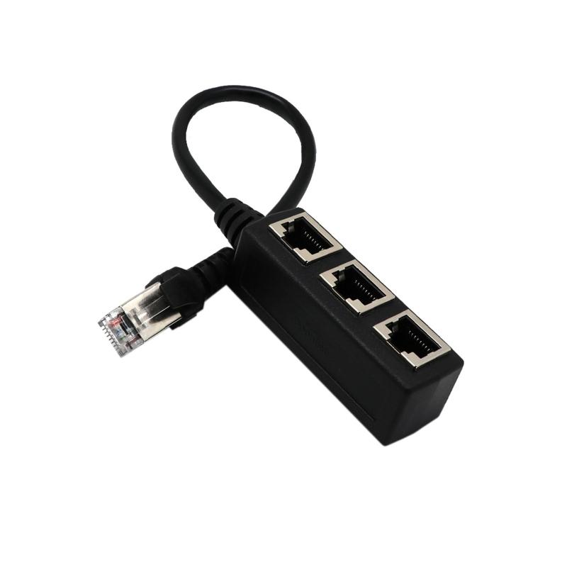 RJ45 1 Male to 3 Female LAN Ethernet Network Splitter Adapter Cable for Cat5, Cat5e, Cat6, Cat7 Durable