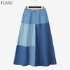Women Casual Print Loose A-Line Long Skirts