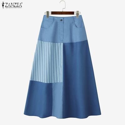Women Casual Print Loose A-Line Long Skirts