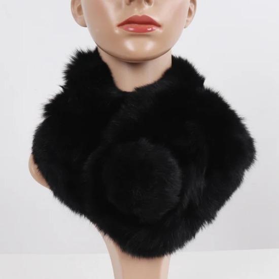 

Новый женский зимний шарф из натурального кроличьего меха, ручной вязки, шарфы из натурального кроличьего меха для женщин, качественный теплый шарф-муфта из натурального кроличьего меха 65cm чёрный