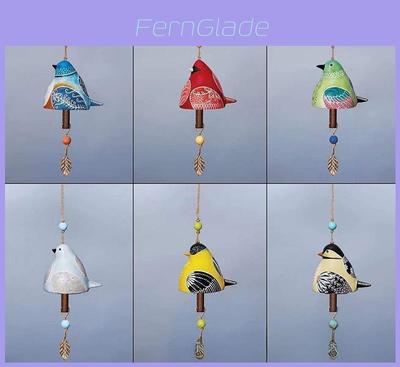 Bird Wind Chime Resin Garden Decor With Spring Theme For Patio And Outdoor Decoration