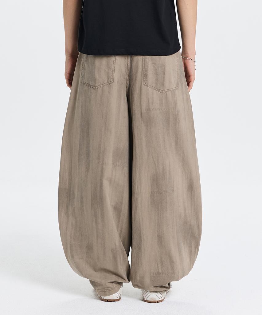 Gicheol Dyed Balloon Cotton Pants (Washed Beige)
