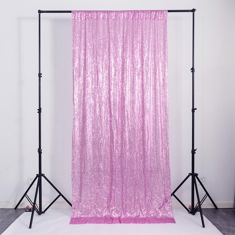 1PC Pink Sequin Backdrop Curtains 2FTx8FT for Wedding Decoration Baby Shower Christmas Halloween Birthday Party Background Drape
