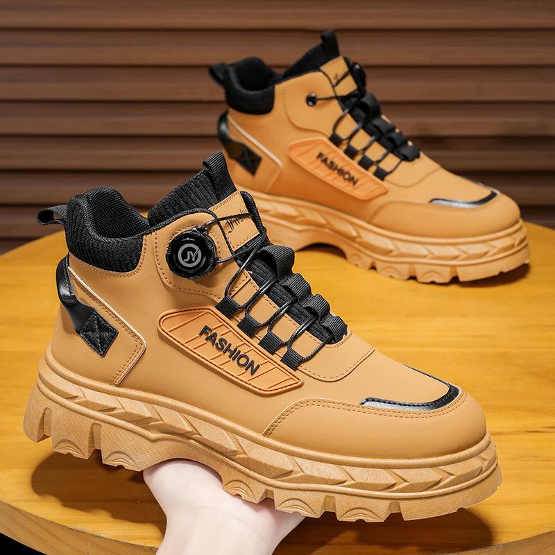 Labor Insurance Men's Shoes Autumn New High-top Tooling Shoes Men's British Retro Short Boots Platform Martin Boots Men's Trend