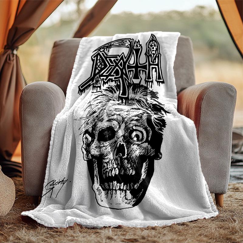 Death Flannel Blanket Soft Warm All-Season Throw, Design for Camping, Car Travel, Hiking Sofa, Bed, Office Perfect Gift for Parties