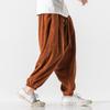 For Autumn and Winter, Chinese-style Plus-size Japanese Drawstring Casual Wear, Helen Corduroy Nine-inch Hong Kong-style Neutral Baggy Pants for Men