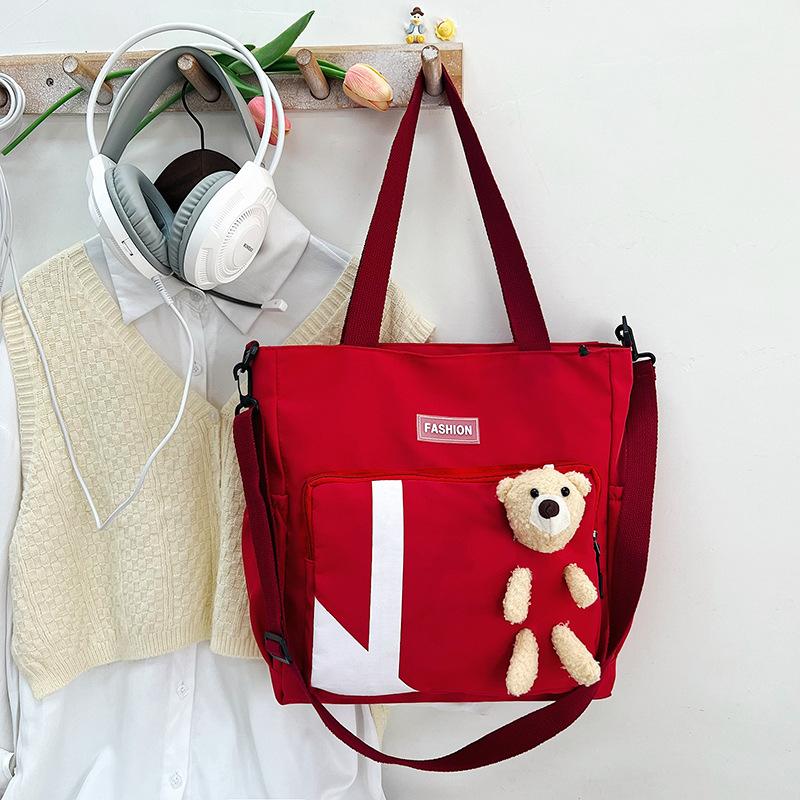 

Женская сумка большой вместимости студенческая новая наплечная сумка контрастного цвета сумка-мессенджер сумка-тоут красный