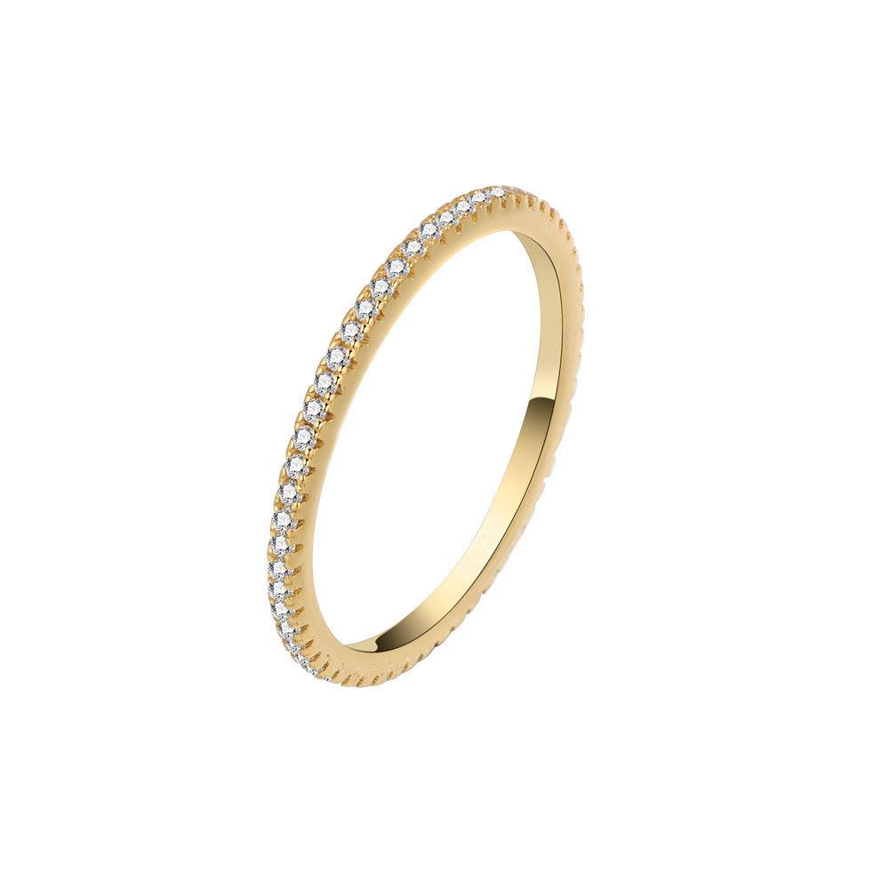 Luxury Full Paved Diamond Ring For Women Unique Design Versatile Index Finger Band Fashionable Elegant Jewelry Gift