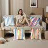 Home Decor Colorful Stripes & Dots Pattern Pillow Covers Pattern Cushion Cover Suitable for Sofa Bedroom Car Pillow Cover