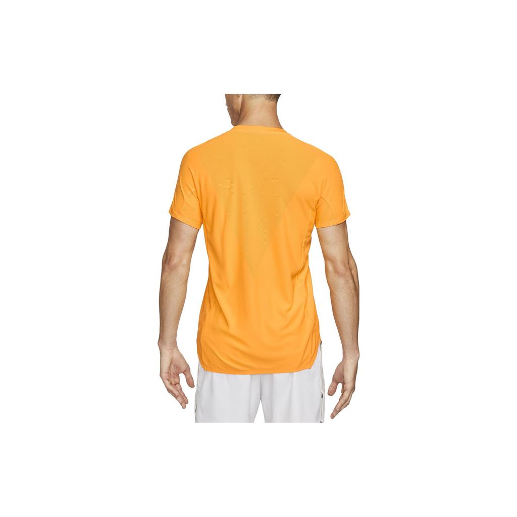 Nike Court Dri-FIT ADV Slam Logo Print Crew Neck Short Sleeve T-Shirt Men Tops Yellow DX5523-717