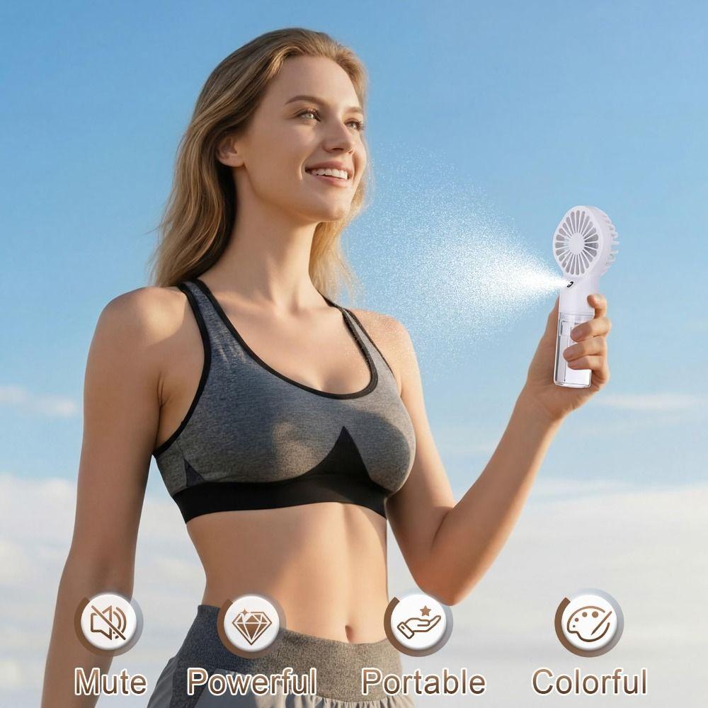 Durable Cooling Spray Fan Colorful Small Personal Cooling Fans Gift Mini Cooling Fans  Summer