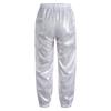 Unisex Kids Shiny Metallic Pants Elastic Waistband Trousers Unisex Dancewear Stage Outfit